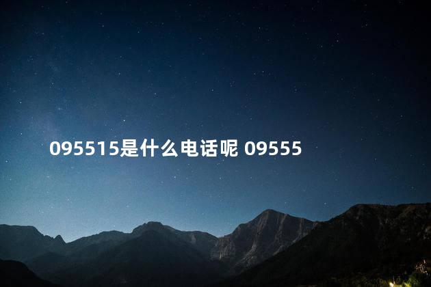 095515是什么电话呢 095550是什么电话